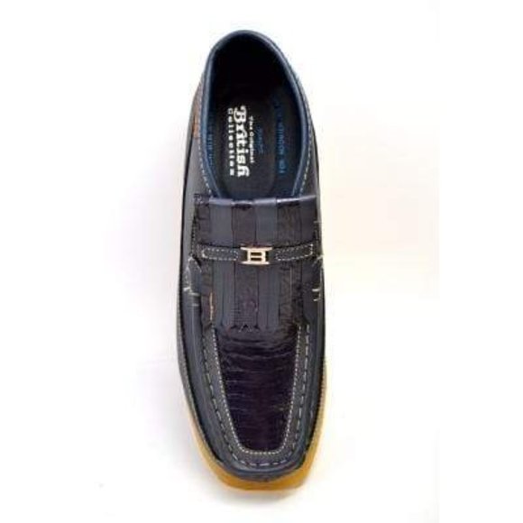 British Walkers Apollo Men's Navy Blue Leather and Suede Crepe Sole Slip on Boot - Picture 8 of 8